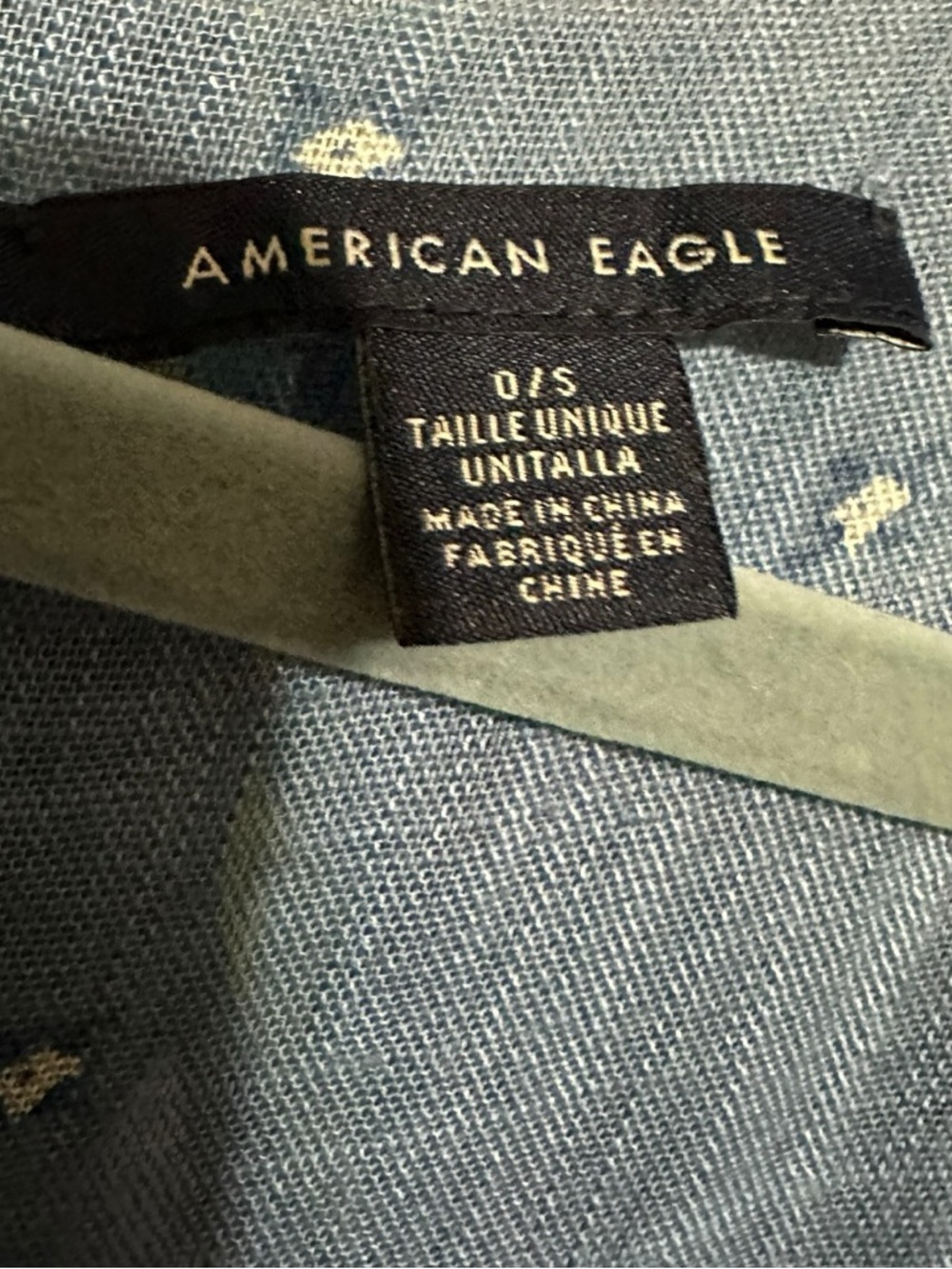 American Eagle Raw Fray Light Blue Patterned Duster Kimono One Size - Picture 5 of 9